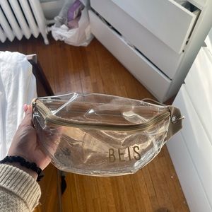 BEIS Clear and Tan Crossbody Bag
